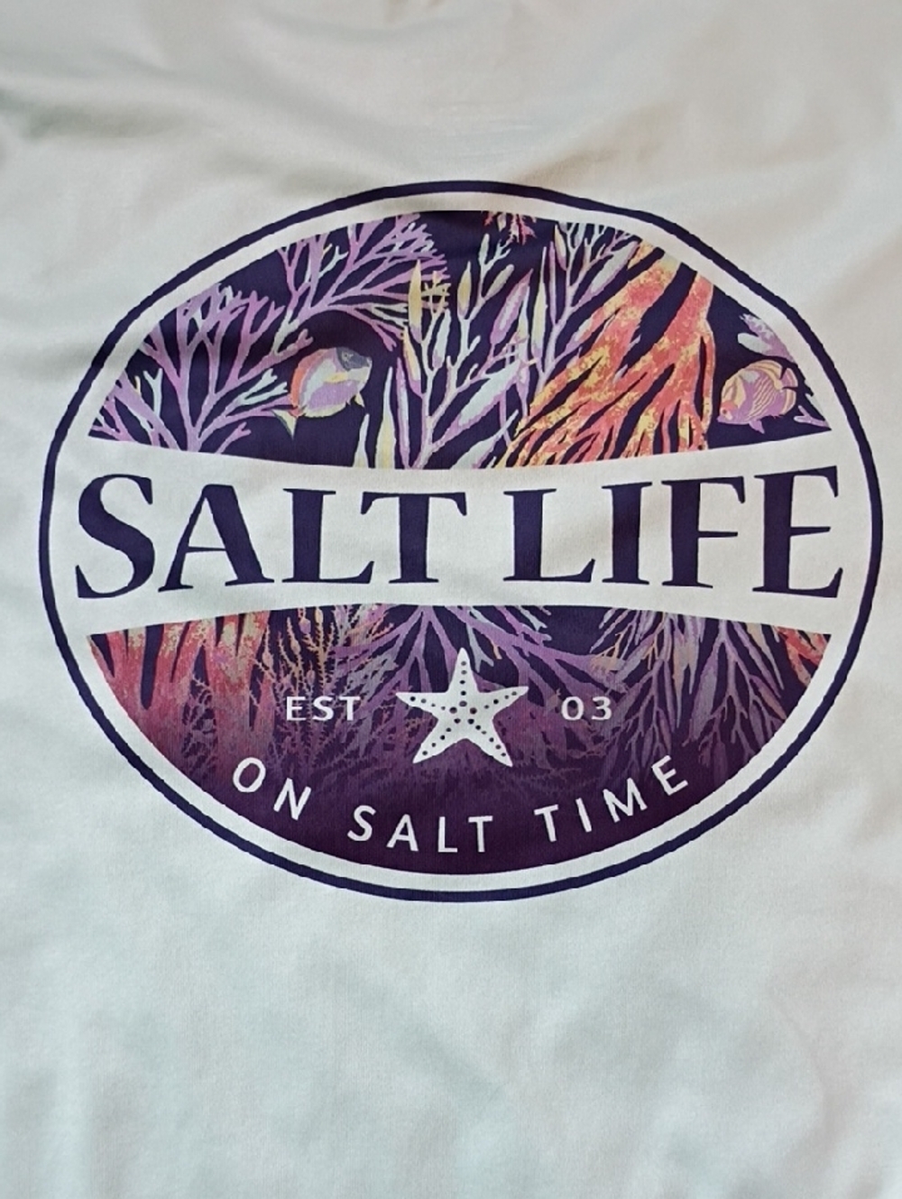 Salt Life Long Sleeve Tee in Mint with Navy Logo - Picture 8 of 10